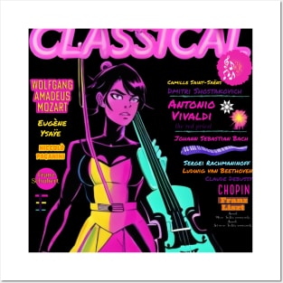 Classical music in neon Posters and Art